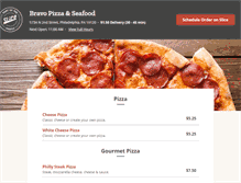 Tablet Screenshot of bravopizzaseafood.com